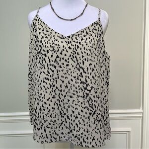 Banana Republic Black and Cream Sleeveless Camisole